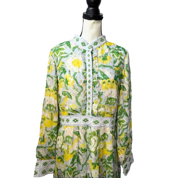 NEW CK BRADLEY annabelle maxi dress in falconer yellow and green - Picture 12 of 13